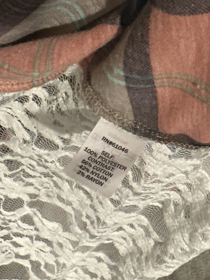 Vanity Y2K Juniors pequeno xadrez com botão traseiro de renda na parte superior - Imagem 4 de 4