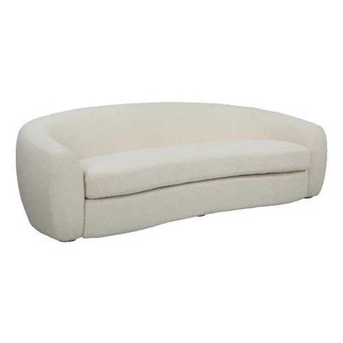 Uttermost Capra Contemporary Fabric and Wood Art Deco Sofa in White - Picture 1 of 8