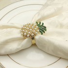 4pcs Pineapple Alloy Napkin Fashion Crystal Napkin Buckle Party Napkin Hol