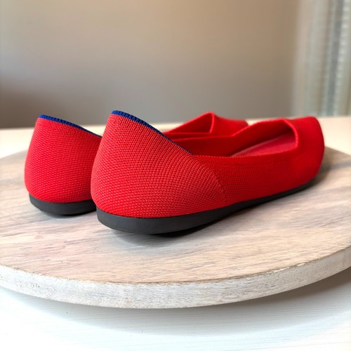 Rothy’s The Flat Women’s Shoes Red Size 9.5 Washable Knit Ballet Flats - Picture 6 of 11