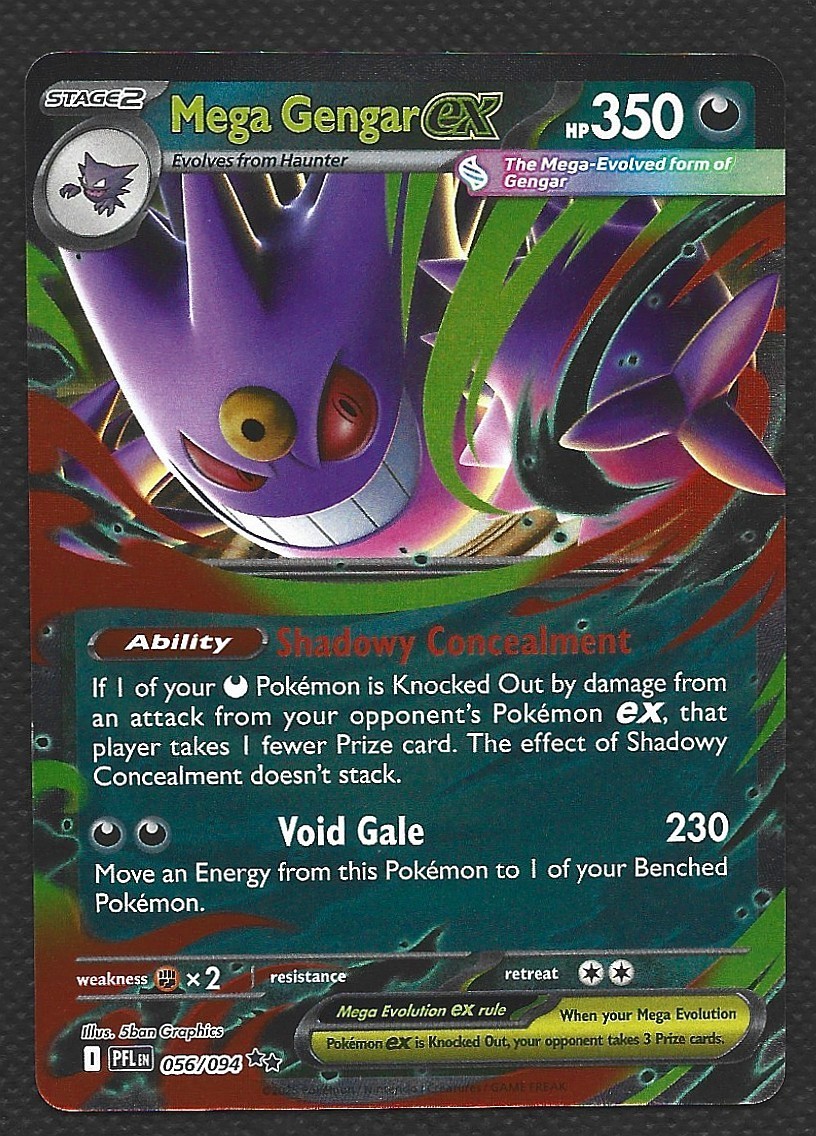 Pokemon Mega Gengar Ex 056/094 Phantasmal Flames Near Mint NM