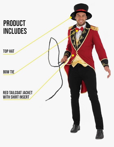 Morph Costumes Ringmaster Mens Cosplay Costume XL Carnival - Picture 3 of 6