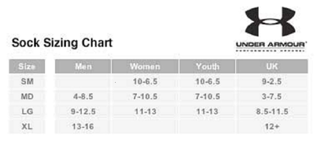 Under Armour Youth Socks Size Chart