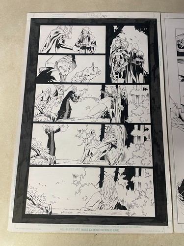 MEDIEVAL LADY DEATH #7 comic art 2 pgs HALF SPLASH DRAGONS TELEPORT SEER - Picture 2 of 4