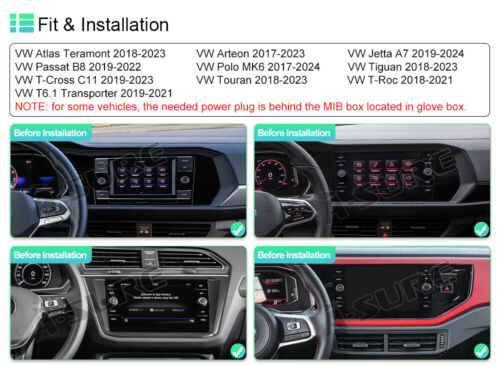 4+64GB Android 14 Stereo Radio for 2019-2024 VW Jetta A7 Tiguan Passat Carplay - Picture 3 of 15