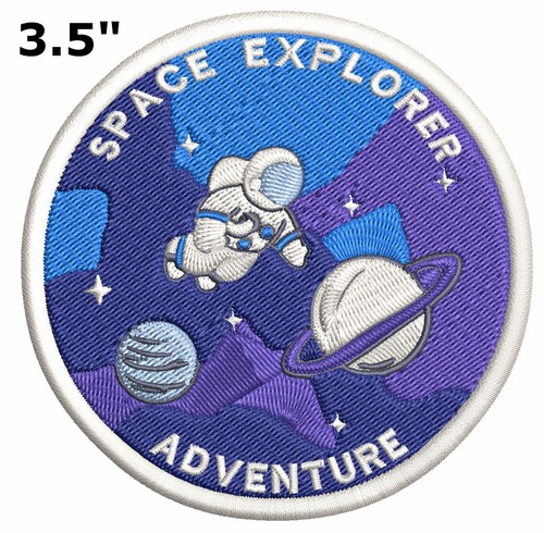 Space Explorer Astronaut Aufnäher bestickt Haken Schleife Applikation Planeten NASA - Bild 2 von 11