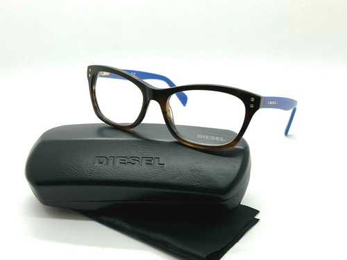 DIESEL DL5073-1 COL.050 HAVANA/BLUE OPTICAL EYEGLASSES 53-17-140MM  /CASE - Picture 1 of 3