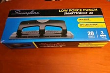 Swingline 3 Hole Punch Smarttouch 20 Sheet Capacity Low Force Jam Free