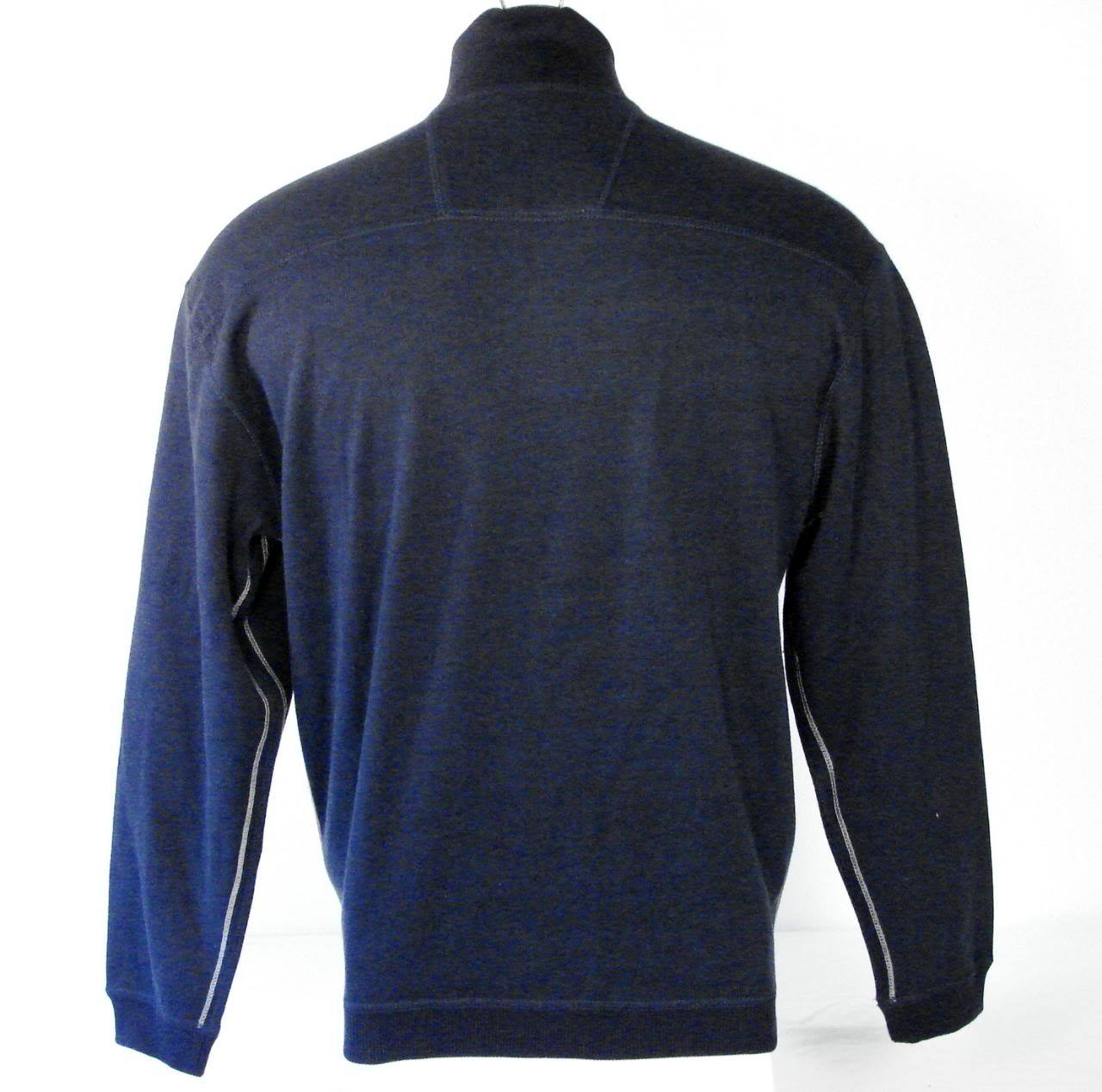 Reversible Rug Izod Izod Dark Blue & Light Blue Reversible 1/4 Zip Pullover Sweater Mens ...