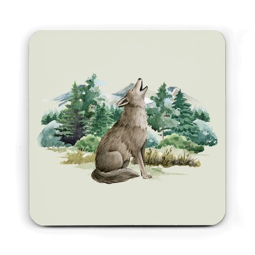 Set of Woodland Animal Coasters, Cork Backed Animal Drink Coaster Set - Picture 5 of 5
