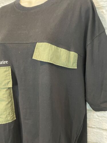 T-shirt donna Z of Zampa organica nera verde tasca oversize cotone taglia M - Foto 4 di 8