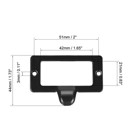 8 Etikettenhalter Griff Zinklegierung Etikettenrahmen Knöpfe 59x44mm - Bild 2 von 5