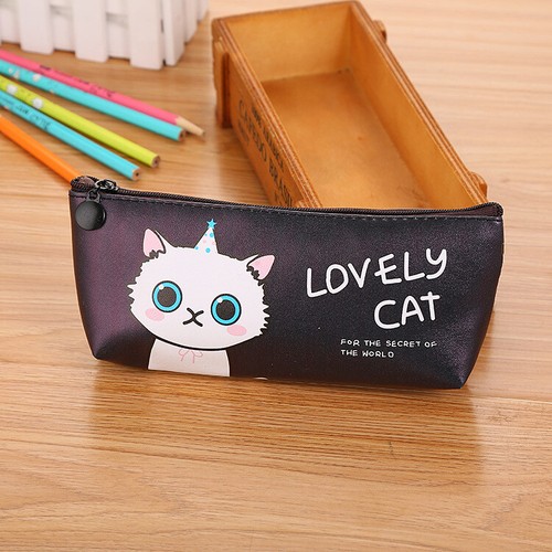 Lovely Cat Pencil Pen Case Cosmetic Coin Case Pocket Holder Lady Makeup Bag Gift - Picture 9 of 11