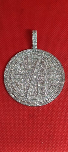 Men's 3Ct Round Cut Moissanite Customize Any Letter Pendant Yellow Gold Plated - Picture 7 of 8