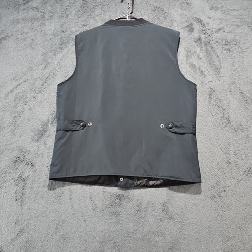 Mossimo Mens Black Snap Front Retro Urban Vest Size Large Vintage Trucker Biker - Picture 12 of 16