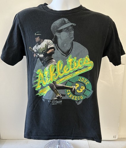 Vintage Jose Canseco Salem Sportswear Herren Medium schwarz T-Shirt Einzelnaht 1989