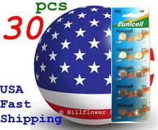 30 pcs AG8 LR55 LR1120 G8 391A L1121 TT Card 1.5V 0 Hg Alkaline Battery