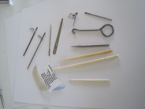 Lacemaking Bone Covard Bobbins Lace Bodkin Metal Cantones Bone Sewing