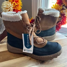Baretraps Alta Womens Faux Shearling Snow Boot Sz 9M Brown Waterproof FLAW