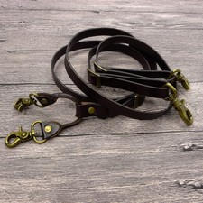 Full-grain Genuine Leather Strap Men Women Suspender Button Y back Belt 0.6"