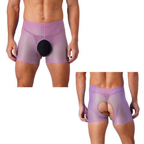 Freebily Men's Shorts Nightclub Boxer Briefs Open Crotch Underpants Sheer AU - Picture 74 of 111