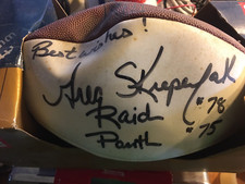 Greg Skrepenak autographed Wilson football Raiders #78 Panthers #75 Wilkes Barre
