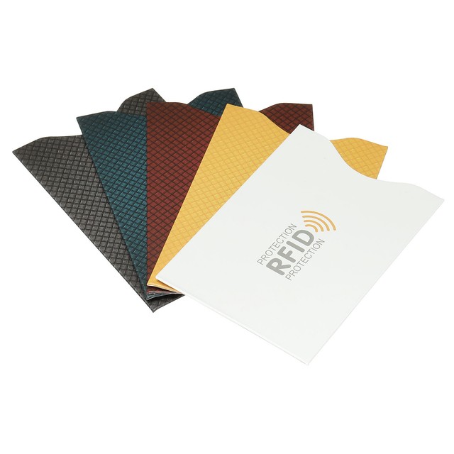 RFID Bloqueo Horizontal Crédito Tarjeta Fundas 10 Paquetes Sin Contacto 5 Colore RFID Bloqueo Horizontal Crédito Tarjeta Fundas 10 Paquetes Sin Contacto 5 Colore