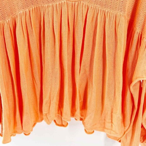 Free People Mykonos Sweater Orange Peach V-neck XS NWT - Picture 5 of 10