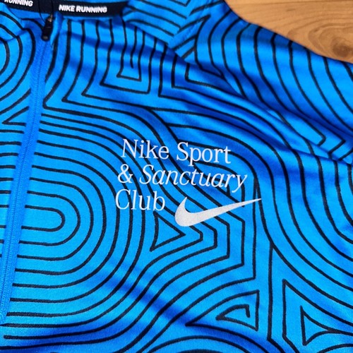 Nike Sport & Sanctuary Club Dri-FIT Running Pullover Top Blue Large - Picture 2 of 7