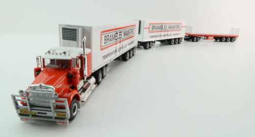 Highway Replicas Kenworth SAR Road Train + Flattop Trailer Brambles Manford 1:64 - Picture 3 of 4
