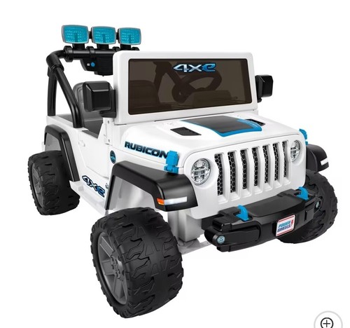 Power Wheels Jeep Wrangler 4Xe Ride-On Toy With Sounds And Lights, Preschool Toy