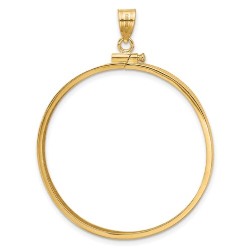 1921-1947 Mexico Centenario 50 Pesos Screw Top Reeded Border Coin Bezel 14k Gold - Picture 3 of 7