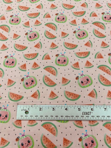 Cocomelon Watermelon Logo - Licensed Print 100% Craft Cotton Fabric 110cm Wide - Picture 3 of 3