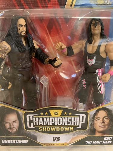 WWE Mattel Undertaker vs Bret Hitman Hart Championship Showdown Series 8 Figures - Picture 2 of 9
