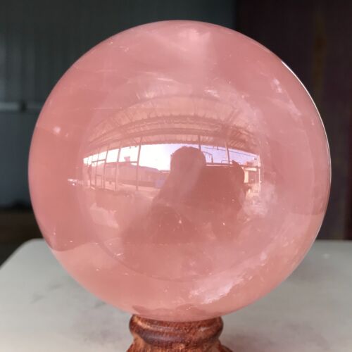 977g Natural Pink Rose Quartz Crystal Sphere Mineral specimen Healing B637 - Picture 2 of 14