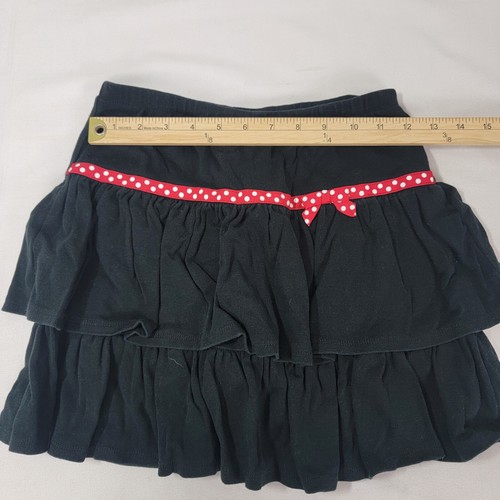 Gymboree Girl's Black Ruffle Layered SKORT Skirt Short Red White Ribbon Size 10 - Picture 5 of 5