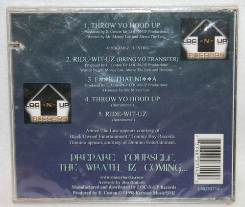 MR MONEY LOC Throw Yo Hood Up CD Maxi Single RARE Cleveland OH Gangsta Rap - Imagen 2 de 2