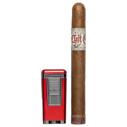 Palio Pro Polaris Triple Torch Cigar Lighter, Butane refillable, Tabletop, Red - Picture 6 of 10