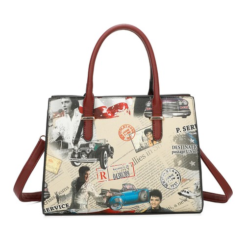 Nuevo bolso de mano estampado de celebridades Elvis Presley para mujer con correa ajustable - Imagen 12 de 17