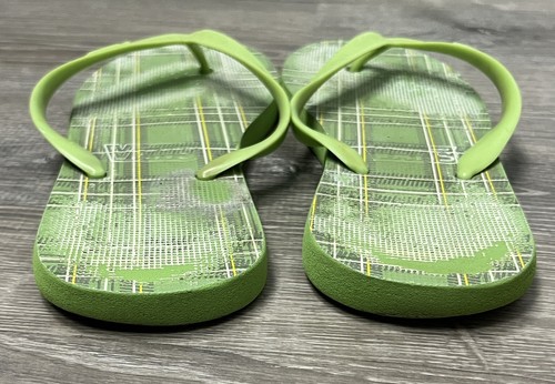 Vans Shoes Vintage Flip Flops Sandal Slip On Thongs Green Plaid Women Size 7 8 9 - Bild 4 von 6