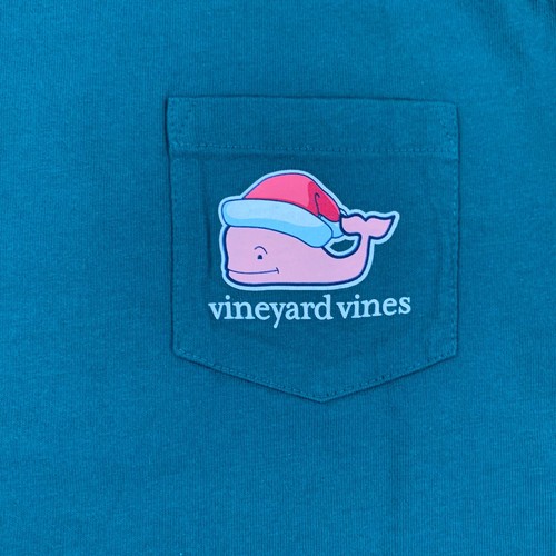 Vineyard Vines Hemd Herren Small Grün Wal Frohe Weihnachten Langarm Neu mit Etikett - Bild 3 von 11