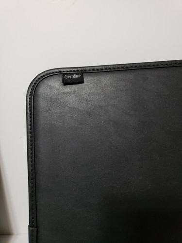 gemiline traditional group black leather zip up notebook - Picture 2 of 6