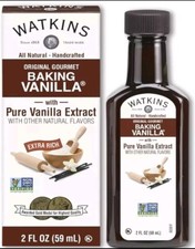 Watkins Original Gourmet Baking Vanilla w Pure Vanilla Extract 2 oz Extra Rich