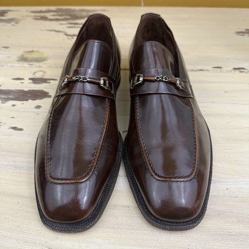 JOHNSTON & MURPHY - Made in USA Brown Leather Chain Dress Shoes, Mens 10.5 D - Picture 6 of 18