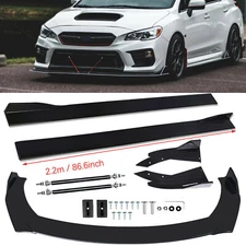 For Subaru WRX / STI Front Bumper Lip Chin Spoiler Splitter Body Kit+Side Skirt