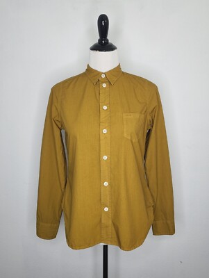 ALEX MILL Bobby Shirt In Paper Cotton Gold Clay Long Sleeve Women's Small NWT