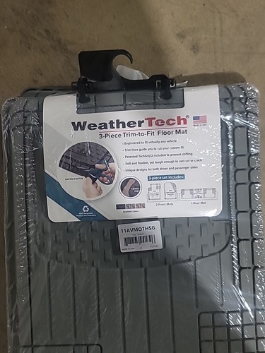 TRIM-TO-FIT 11AVMOTHSG Gray 3-piece Rubber Floor Liner Car Mats Set, 3 Pcs - Picture 2 of 5