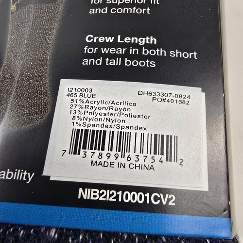 Dickies Men's Crew Socks Charcoal Blend Performance Thermal Heavy Weight 2 Pair - Picture 6 of 6