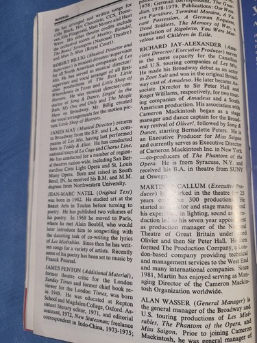 Les Miserables, Le Miz, Playbill, New York City, July 1991, Good Condition,Nice! - Picture 18 of 22