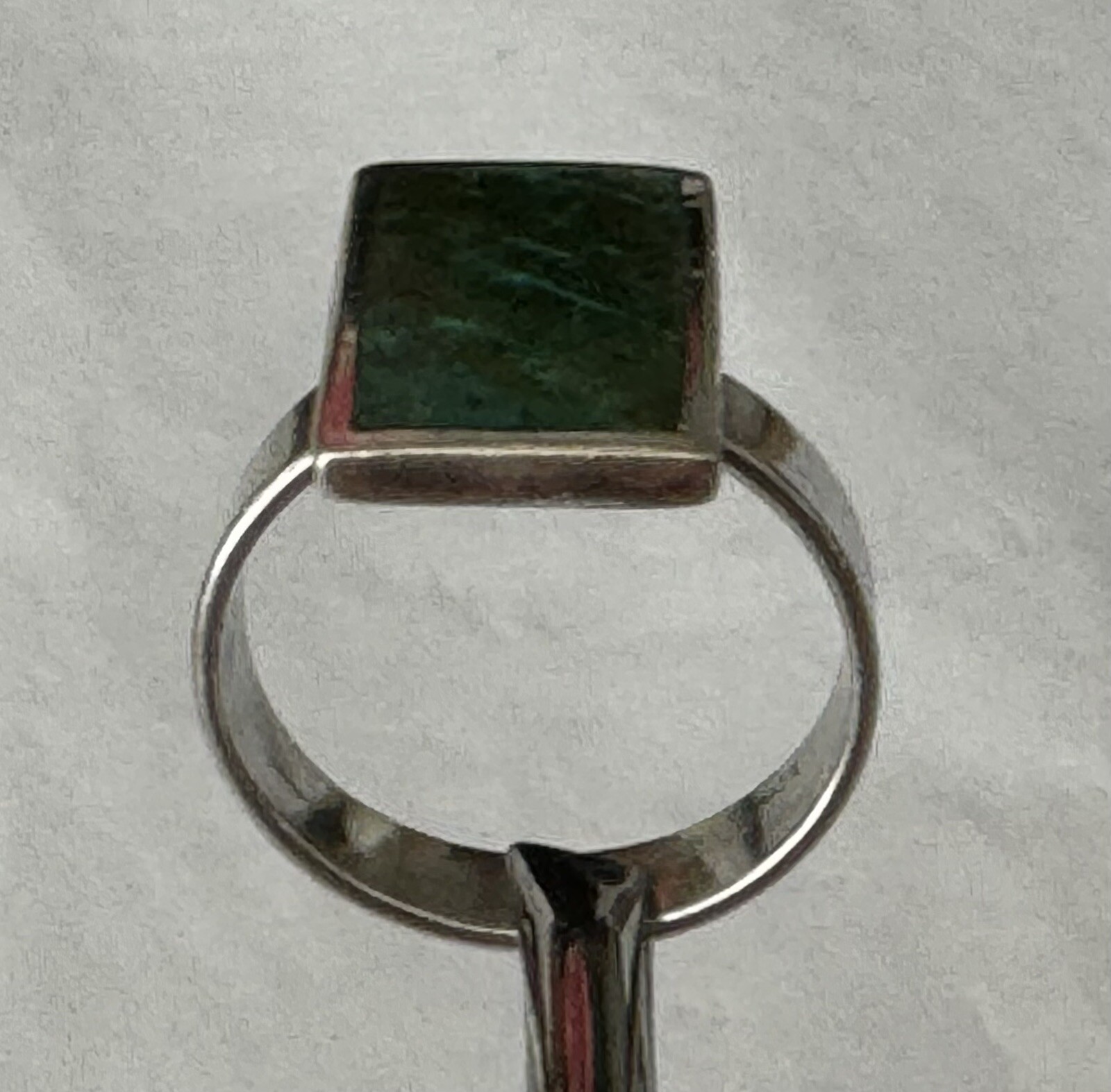 Large Rectangular Green Gem Face 925 Estate Sale … - image 6